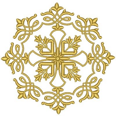Matriz de matriz Matriz De Bordado Medalha Com Cruz 12 Cm